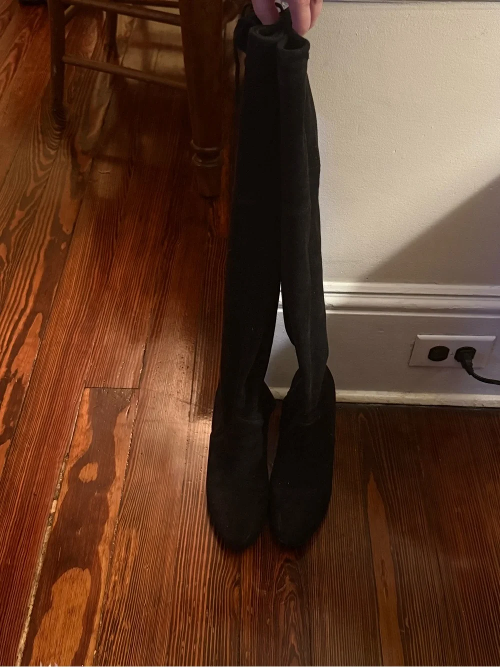 Unisa Black Over-The-Knee Suede Boots